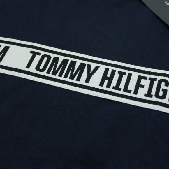 TOMMY HILFIGER Denim Accent Strap Stripe Tee Blue - Picture 4 of 6